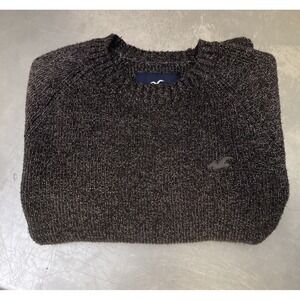 Hollister Pullover Sweater - Black White Shirttail Hem Classic Preppy Surfer Med